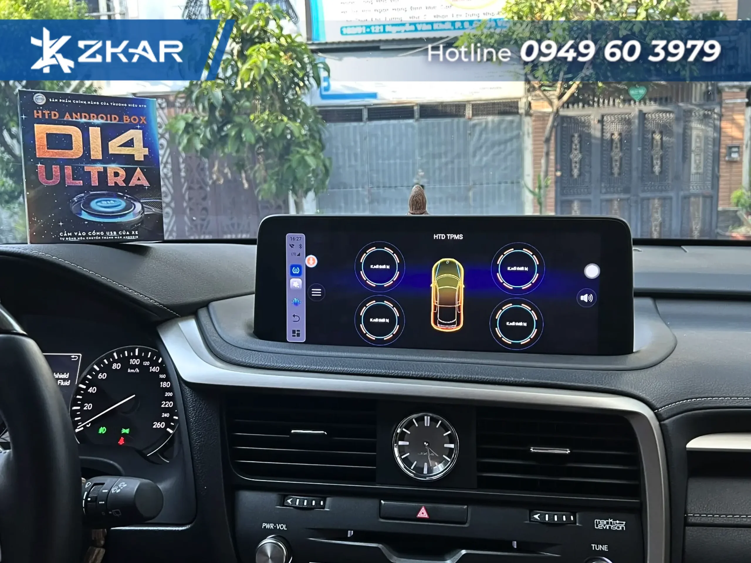 Android box ô tô HTD D14 Ultra – áp suất lốp