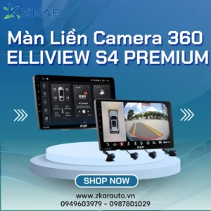 Gắn Màn Hình Android Elliview S4 Premium - Liền Camera 360