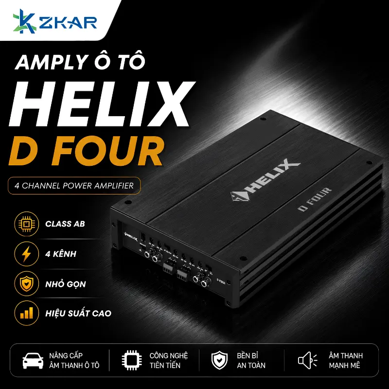 Độ Loa Amply Helix D Four Cho Ô Tô