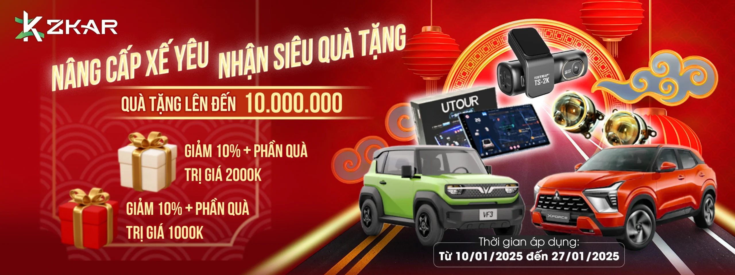 CƠ HỘI NHẬN QUÀ TẶNG LÊN ĐẾN 10 TRIỆU ĐỒNG KHI TÂN TRANG XẾ CƯNG TẠI ZKAR AUTO