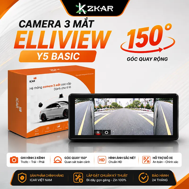 Camera 3 Mắt Icar Elliview Y5 Basic 150 độ