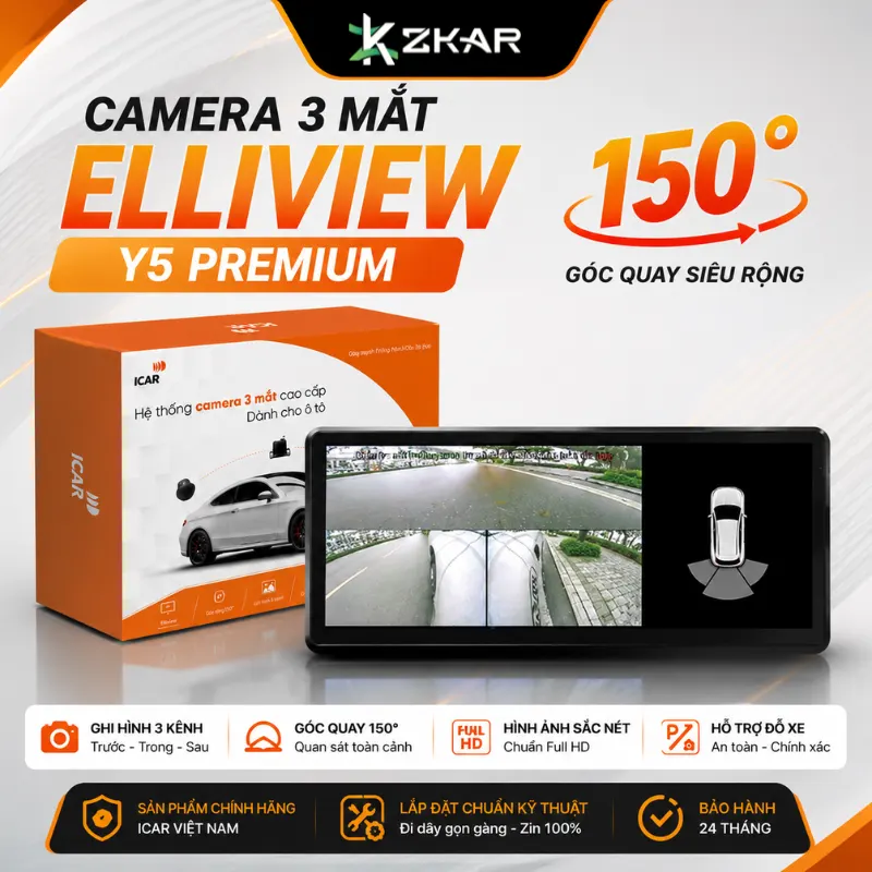 Camera 3 Mắt Icar Elliview Y5 Premium 150 độ
