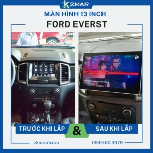 Lắp Màn Hình 13 Inch Xe Ford Everest 2016-2022 Tại TPHCM