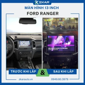 Lắp Màn Hình 13 Inch Xe Ford Ranger Tại TPHCM