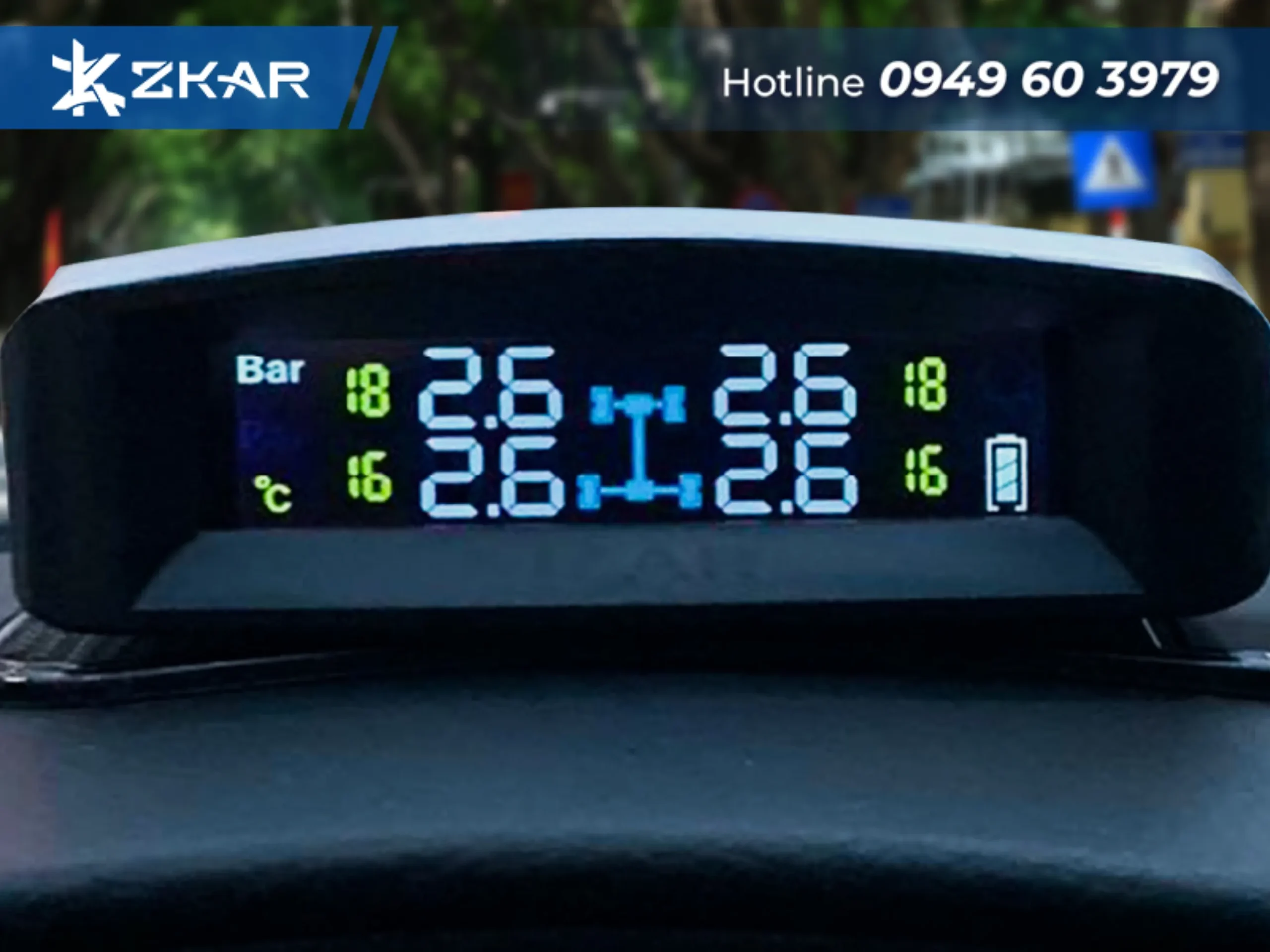Hình ảnh thực tế cảm biến TN405 lắp trên xe ô tô