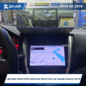 Lắp Màn Hình DVD Safeview 9inch Cho Xe Suzuki Celerio 2019 - Giá 8tr5