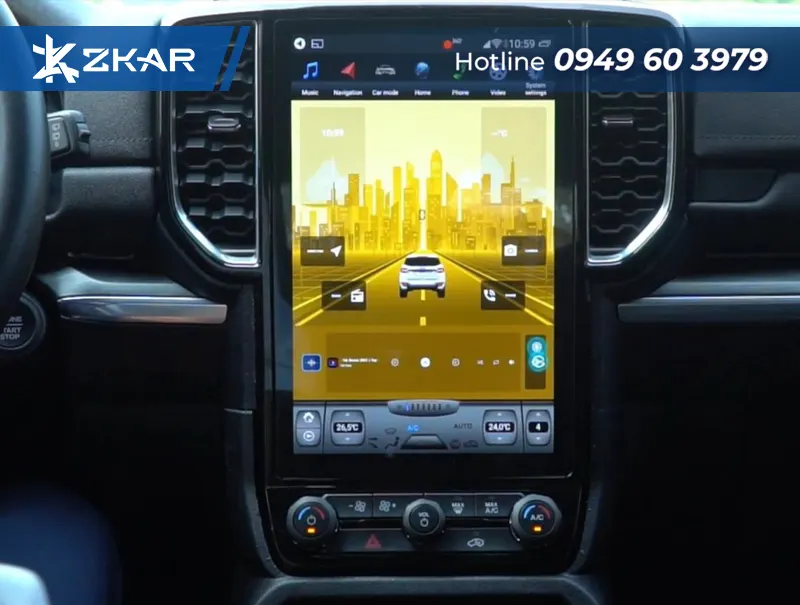 Gắn android box cho Ford Everest