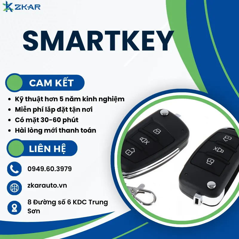 【 Trung Tâm 】Độ Smart Key Cho Ô Tô Chất Lượng Tại TPHCM