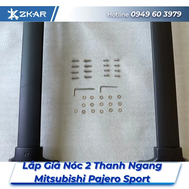 Lắp Đặt Giá Nóc 2 Thanh Ngang Xe Mitsubishi Pajero Sport Tại TPHCM