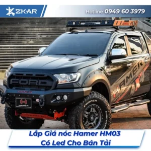 Lắp Đặt Giá Nóc Hamer HM03 Có Led Cho Bán Tải Tại TPHCM
