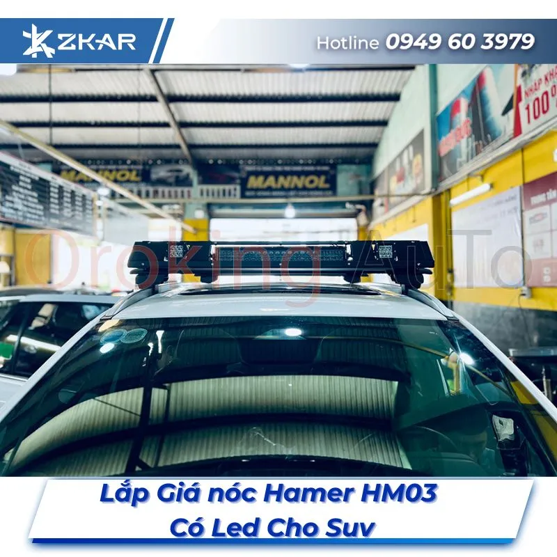 Lắp Đặt Giá Nóc Hamer HM03 Có Led Cho SUV Tại TPHCM