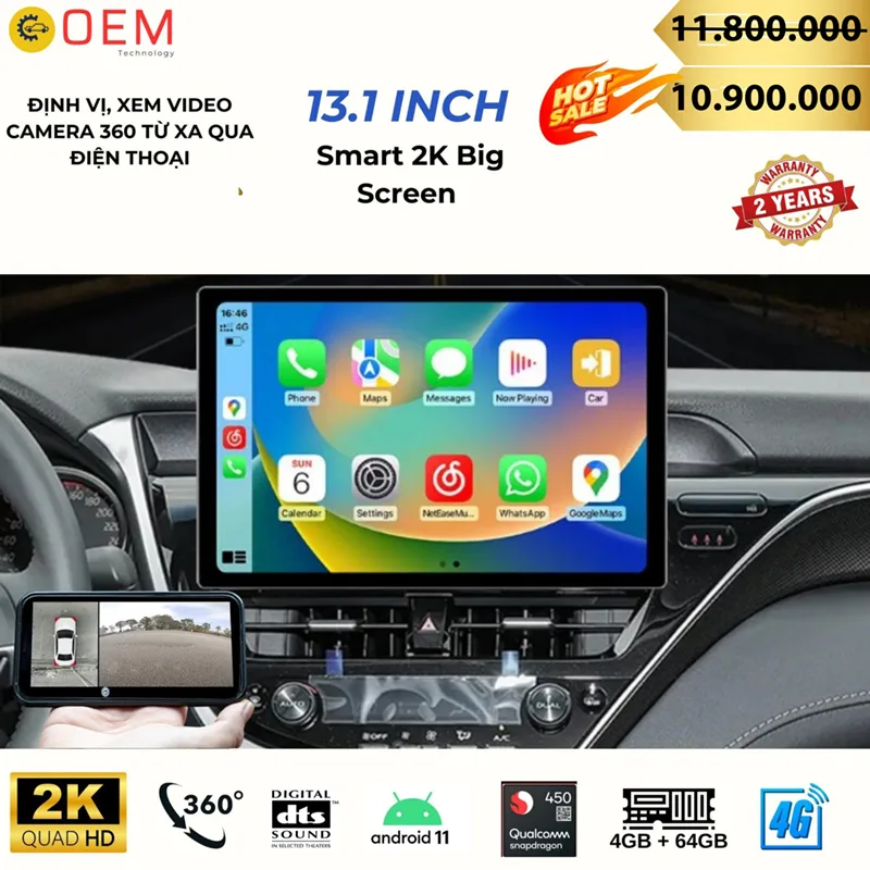 Tính năng cơ bản của Màn Hình Ô tô 13 inch 2K