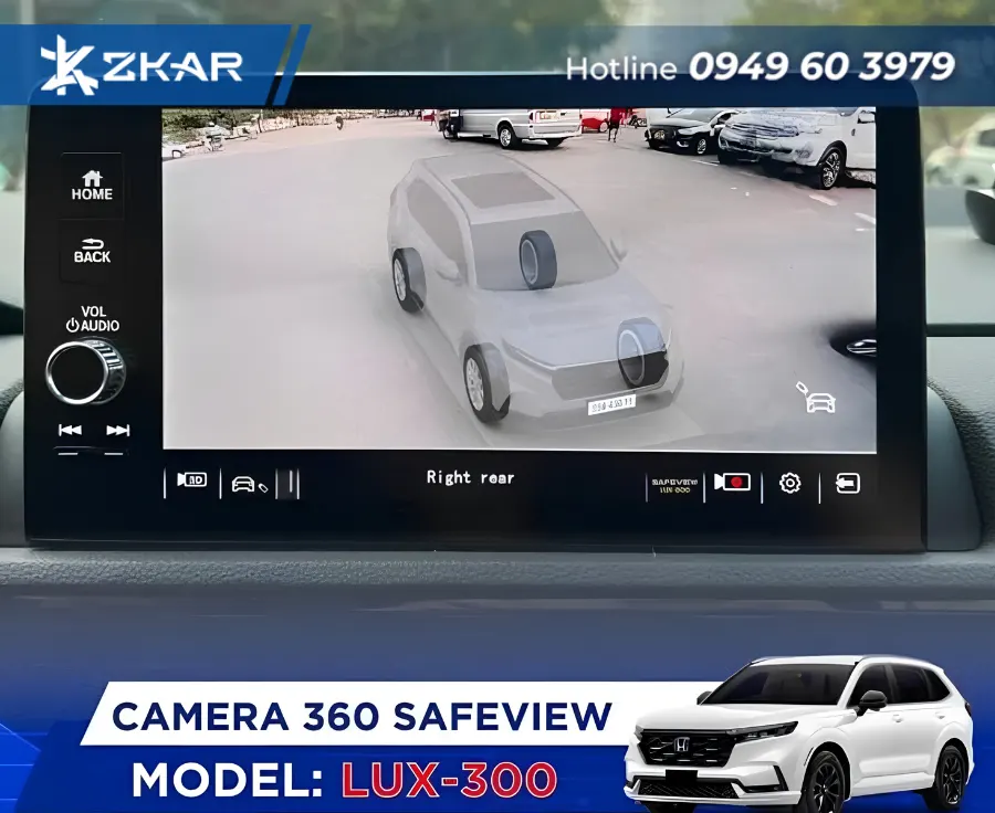 Camera 360 safeview s300 hiển thị mô phỏng 3D trên màn hình