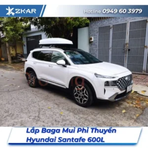 Lắp Đặt Baga Mui Phi Thuyền Hyundai Santafe 600L Tại TPHCM