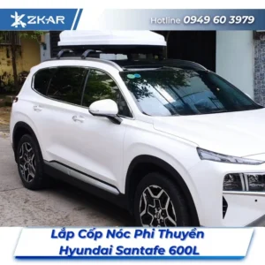 Lắp Đặt Cốp Nóc Phi Thuyền Hyundai Santafe 600L Tại TPHCM