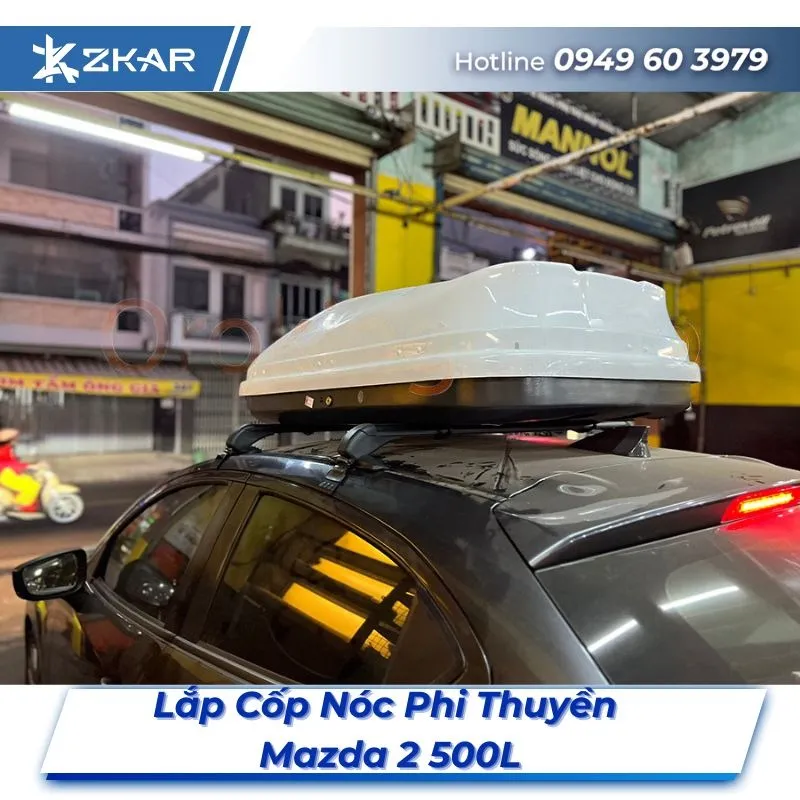 Lắp Đặt Cốp Nóc Phi Thuyền Mazda 2 500L Tại TPHCM