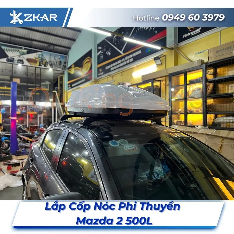 Lắp Đặt Cốp Nóc Phi Thuyền Mazda 2 500L Tại TPHCM