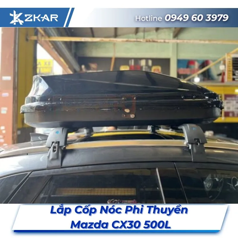 Lắp Đặt Cốp Nóc Phi Thuyền Mazda CX30 500L Tại TPHCM