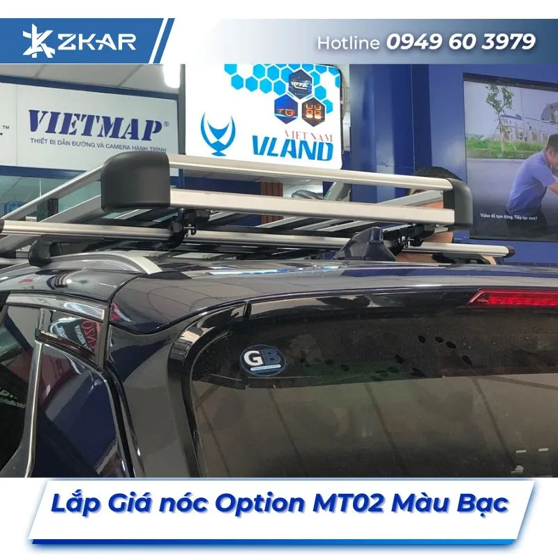 Lắp Đặt Giá Nóc Option MT02 Màu Bạc Tại TPHCM