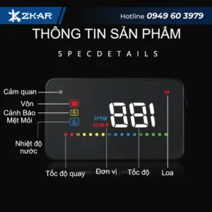 HUD A200 CẢNH BÁO TỐC ĐỘ TRÊN KÍNH LÁI