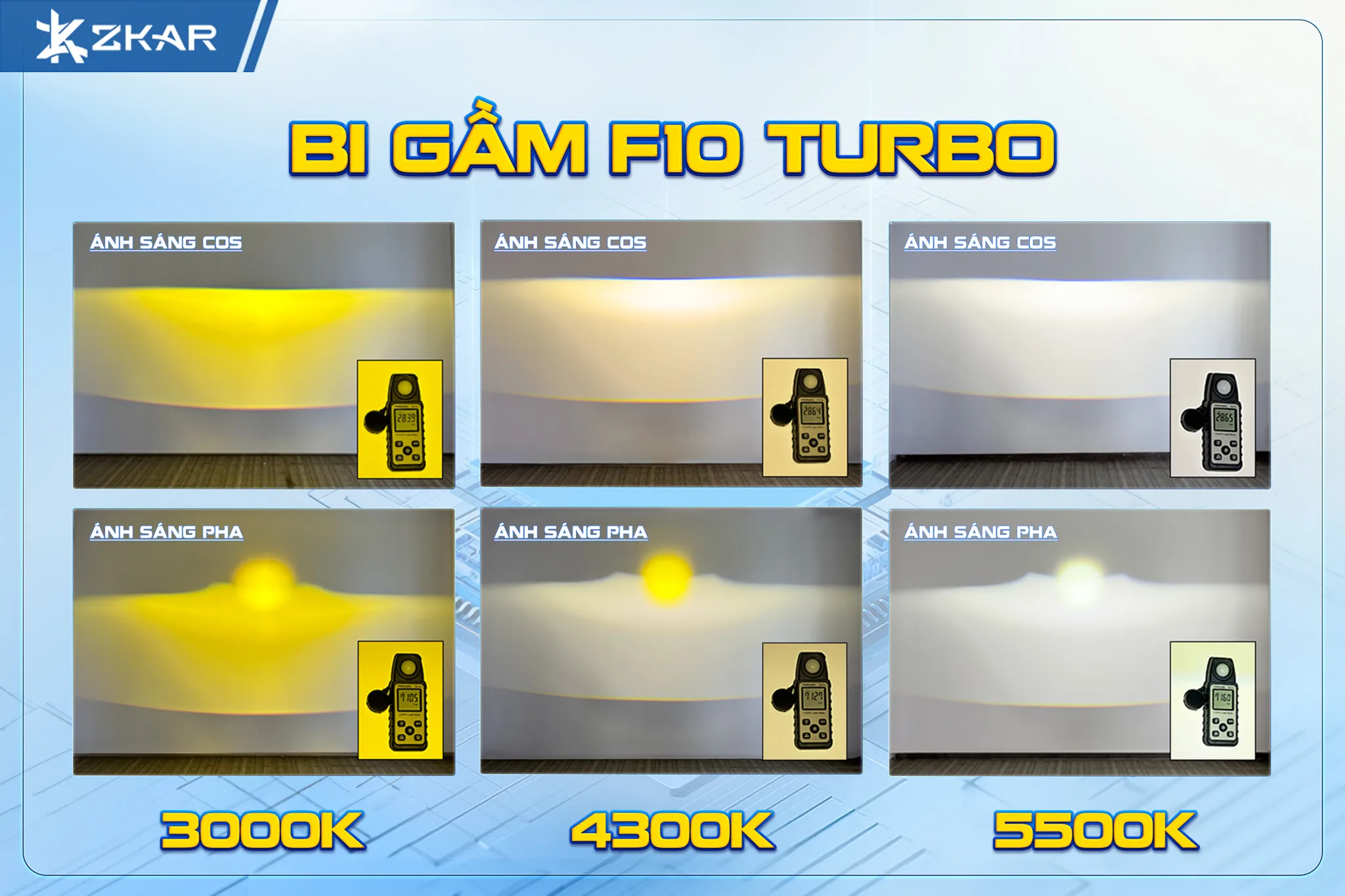 Hình ảnh ánh sáng thực tế của Bi Gầm XLight F10 Turbo