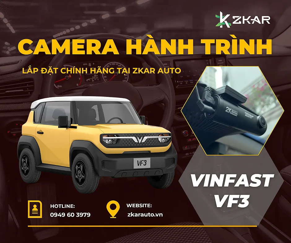 Camera hành trình cho xe vinfast vf3 tại tphcm