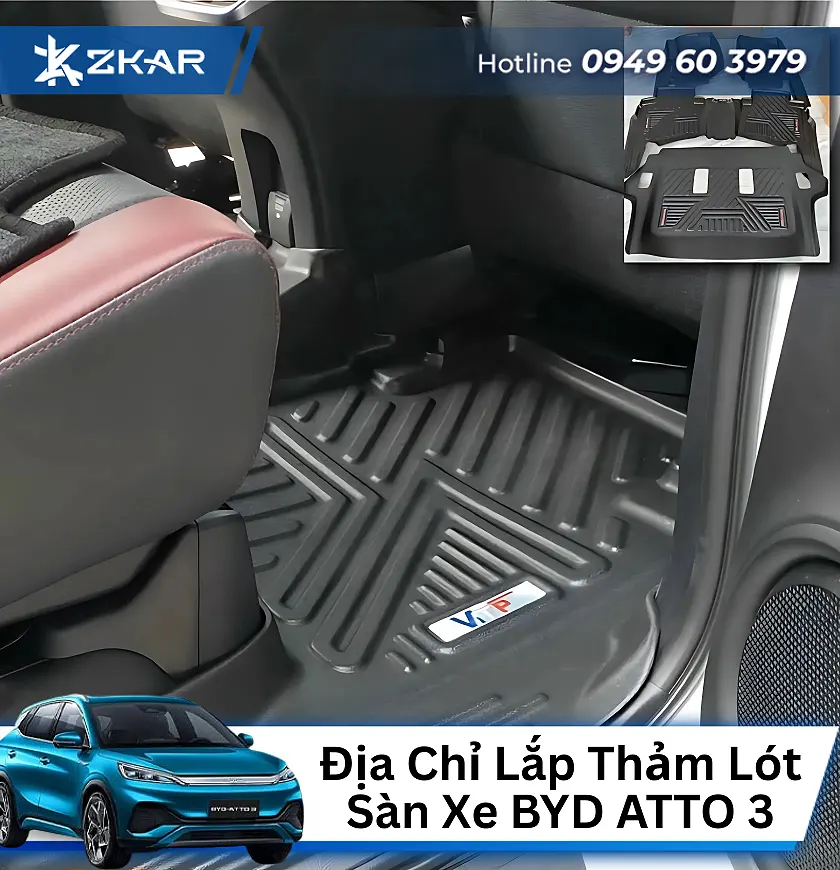 Địa Chỉ Lắp Thảm Lót Sàn Cho BYD ATTO 3 Uy Tín Tại TP.HCM