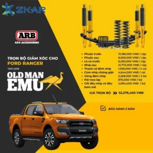 Giảm xóc xe Ford Ranger/Wildtrak 2011-2018 Tại Sài Gòn