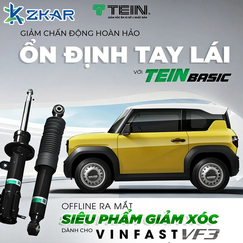 Trung tâm lắp phuộc Tein giảm xóc xe Vinfast VF3 chất lượng tại TPHCM