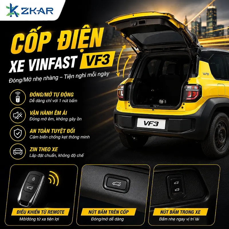 Độ Cốp Điện Tự Động Xe VinFast VF3