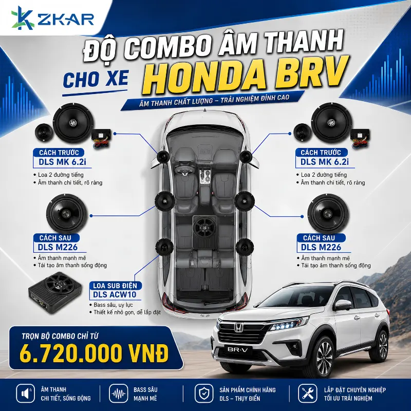 Combo loa DLS Xe Honda BRV