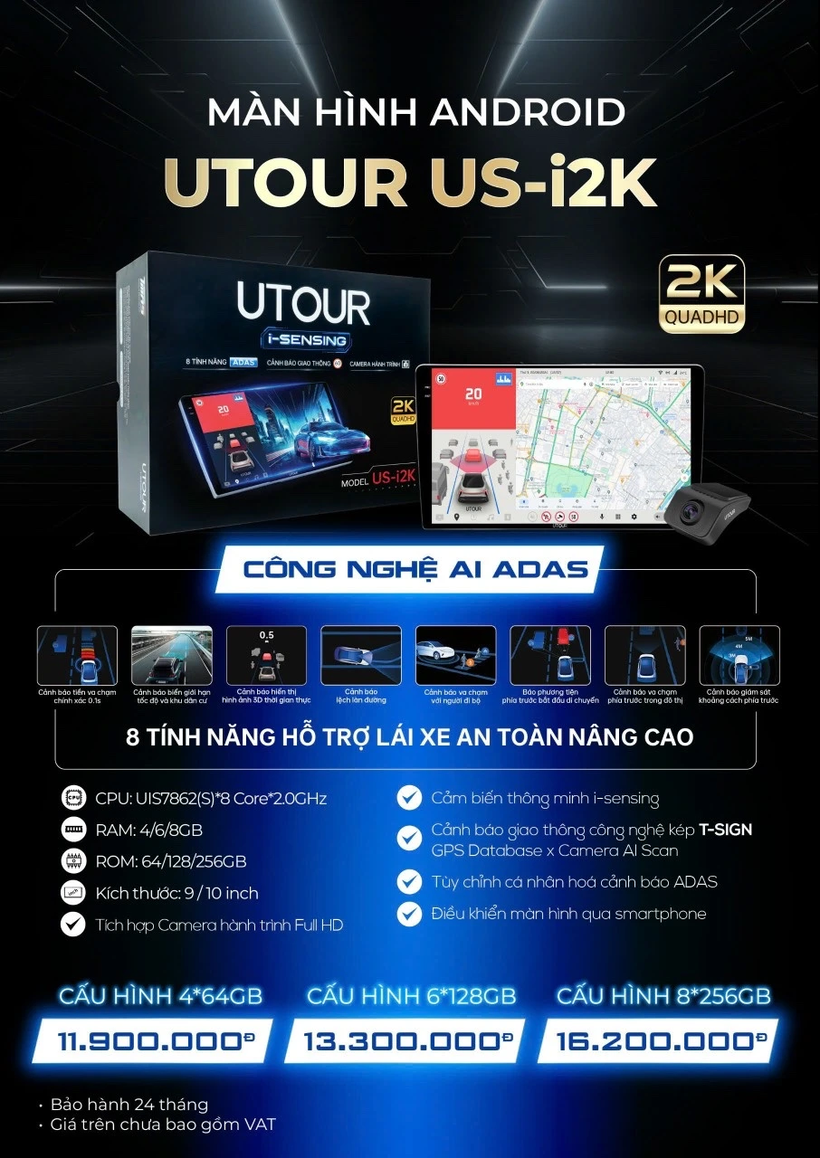 Bảng giá màn hình android Utour US i2K tại ZKar Auto