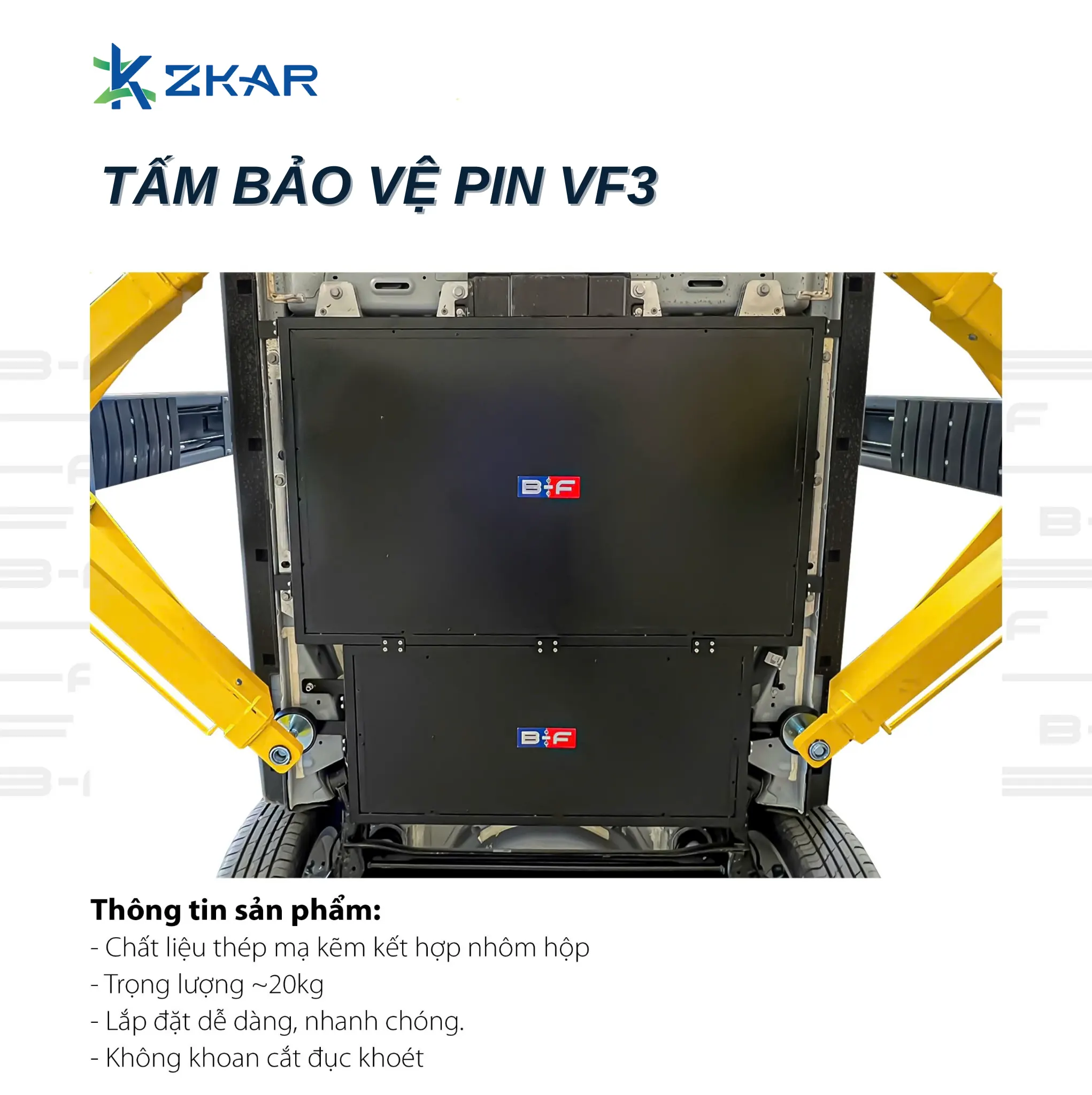Các chi tiết của tấm bảo vệ pin cho VF3