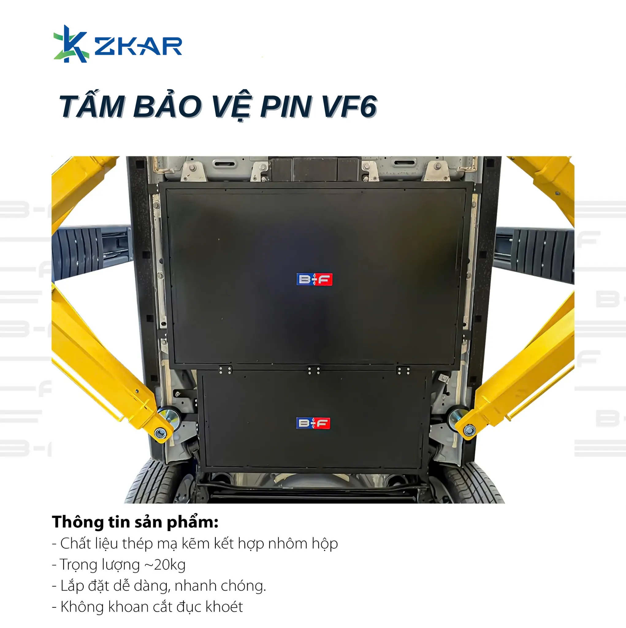 Các chi tiết của tấm bảo vệ pin cho VF6