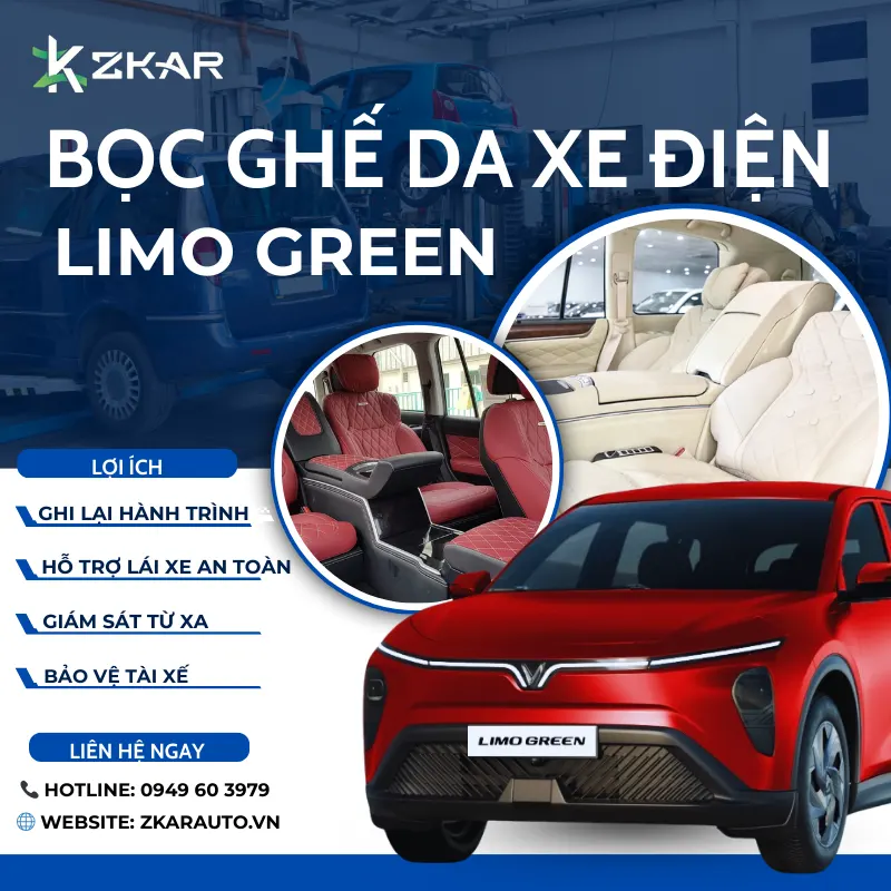 Bọc Ghế Da Cho Xe Điện VinFast Limo Green