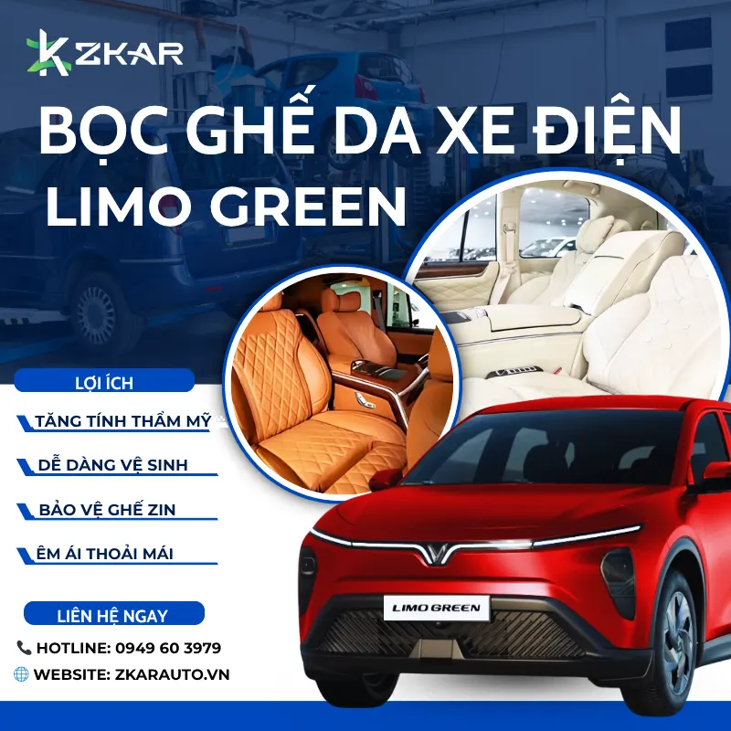 Bọc Ghế Da Cho Xe Điện VinFast Limo Green