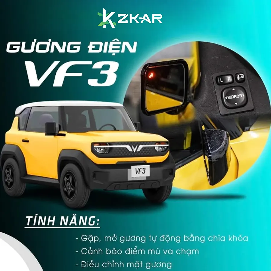 Gương Chiếu Hậu Chỉnh/Gập Điện Xe Điện Vf3