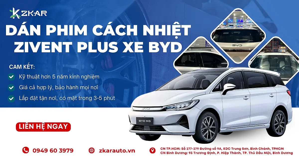 Dán Phim Cách Nhiệt Zivent Plus Cho Xe BYD