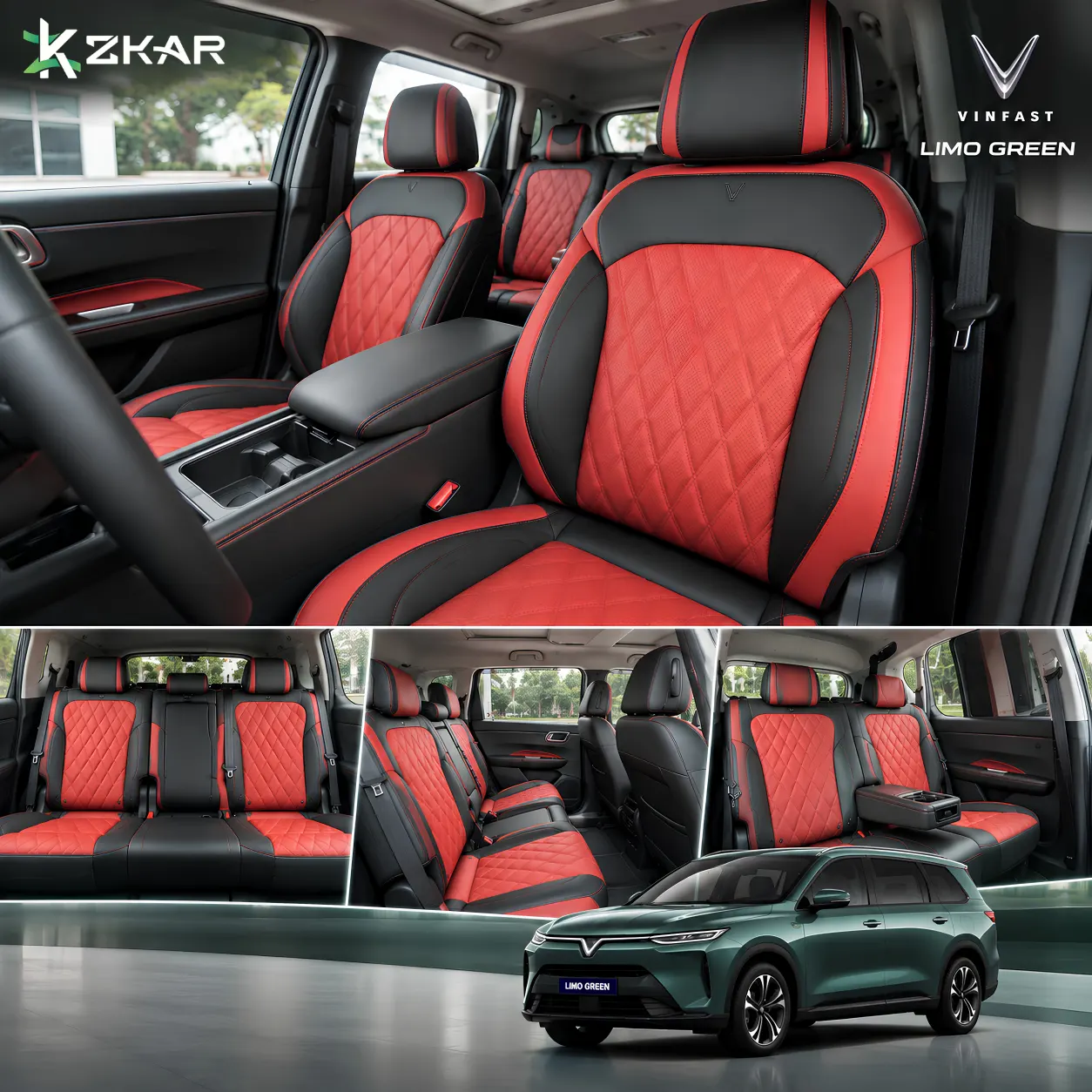 Bọc ghế da xe limo green