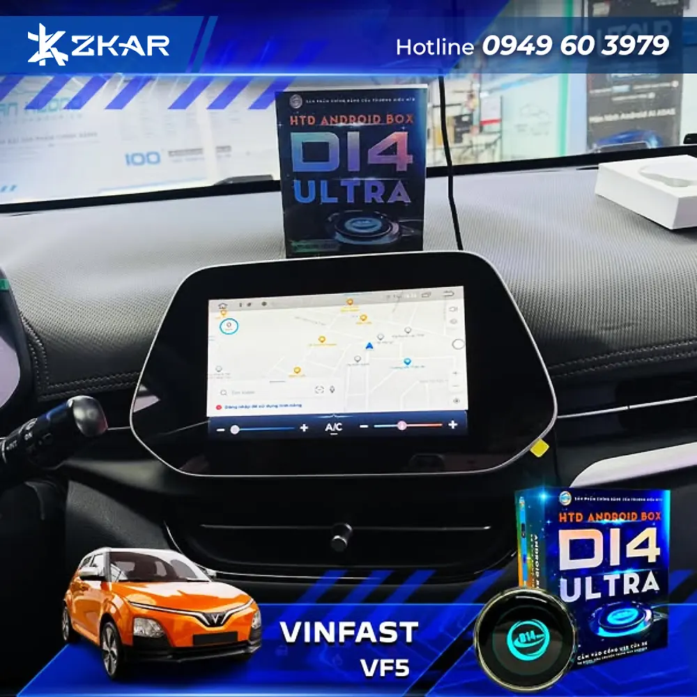 Địa Chỉ Độ Android Box HTD D14 Cho Xe VinFast VF5 Uy Tín Tại TP.HCM