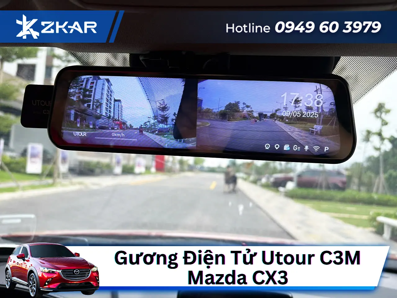 Camera trước/sau camera hành trình mazda cx3