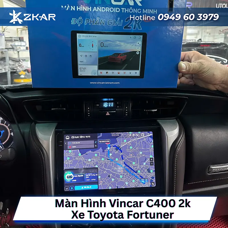 Địa Chỉ Gắn Màn Hình Vincar C400 2K Xe Fortuner Uy Tín Tại TP.HCM
