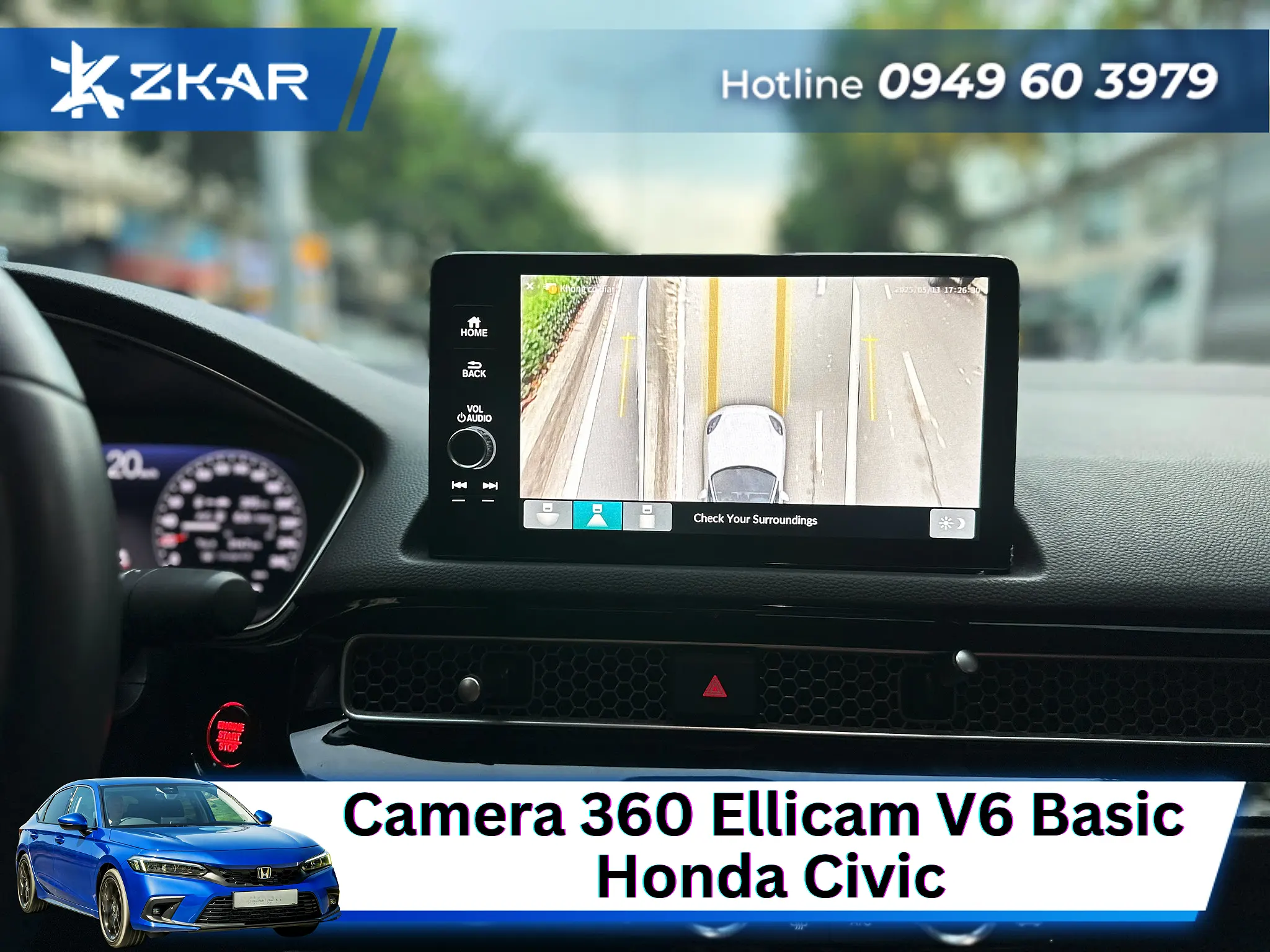 Lợi Ích Khi Lắp Camera 360 Ellicam V6 Basic Cho Honda Civic