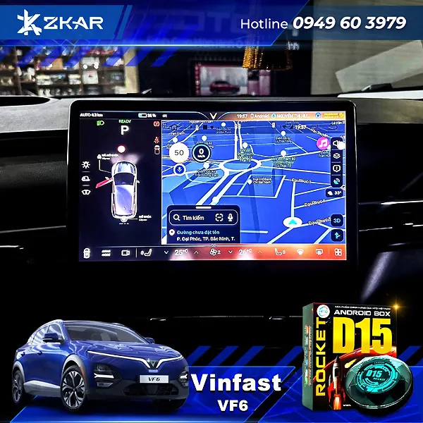 Địa Chỉ Độ Android Box D15 Rocket Cho xe điện VF6 Uy Tín Tại TP.HCM