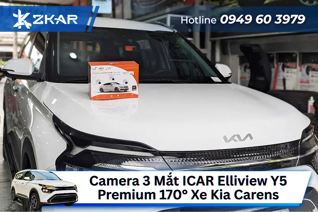 Lắp Camera 3 Mắt ICAR Elliview Y5 Premium 170° Cho Xe Kia Carens