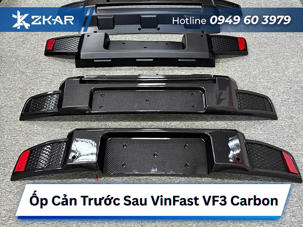 Đặc Điểm Ốp Cản Trước Sau VinFast VF3 Loại Carbon