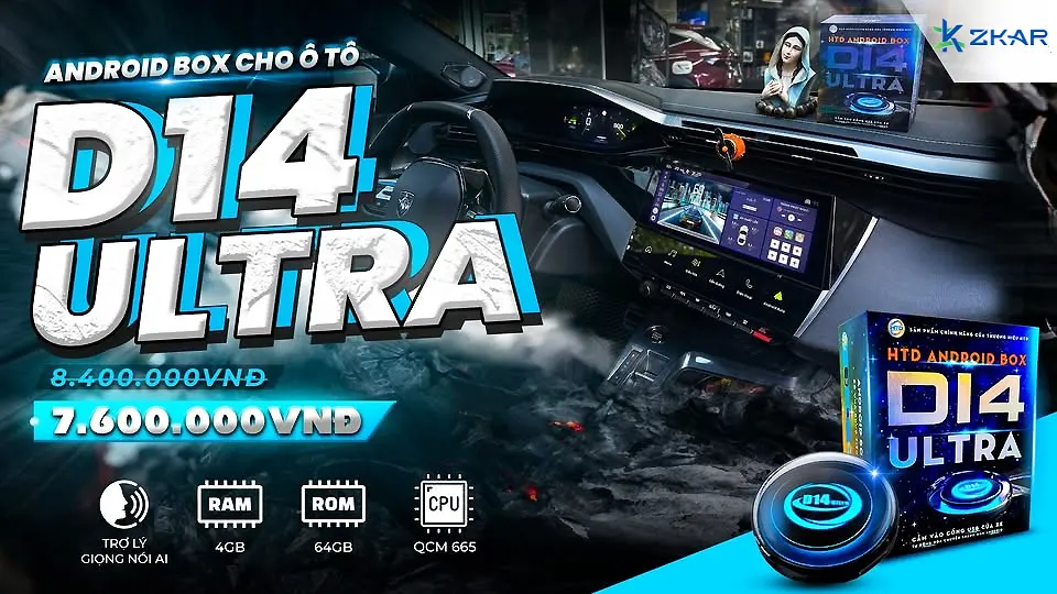 Chi Phí Lắp Đặt Android Box HTD D14 Ultra Vinfast VF5