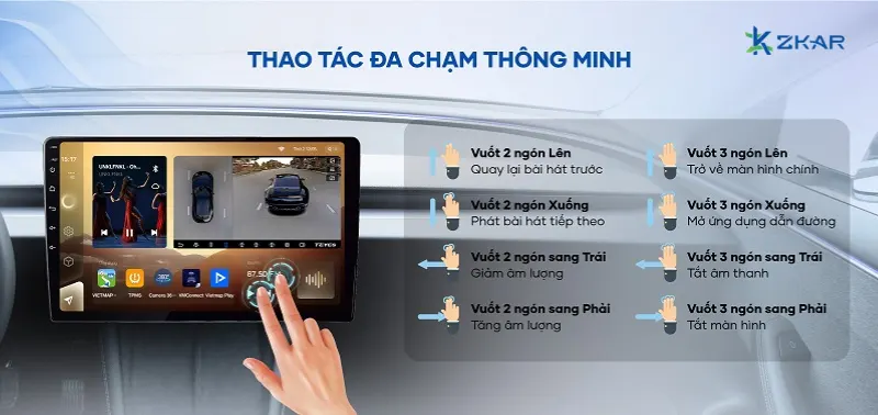 Màn hình teyes cc3l giúp thao tác đa chạm thông minh và tiện lợi
