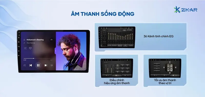 Teyes cc3l lite trang bị âm thanh sống động với 36 kênh EQ