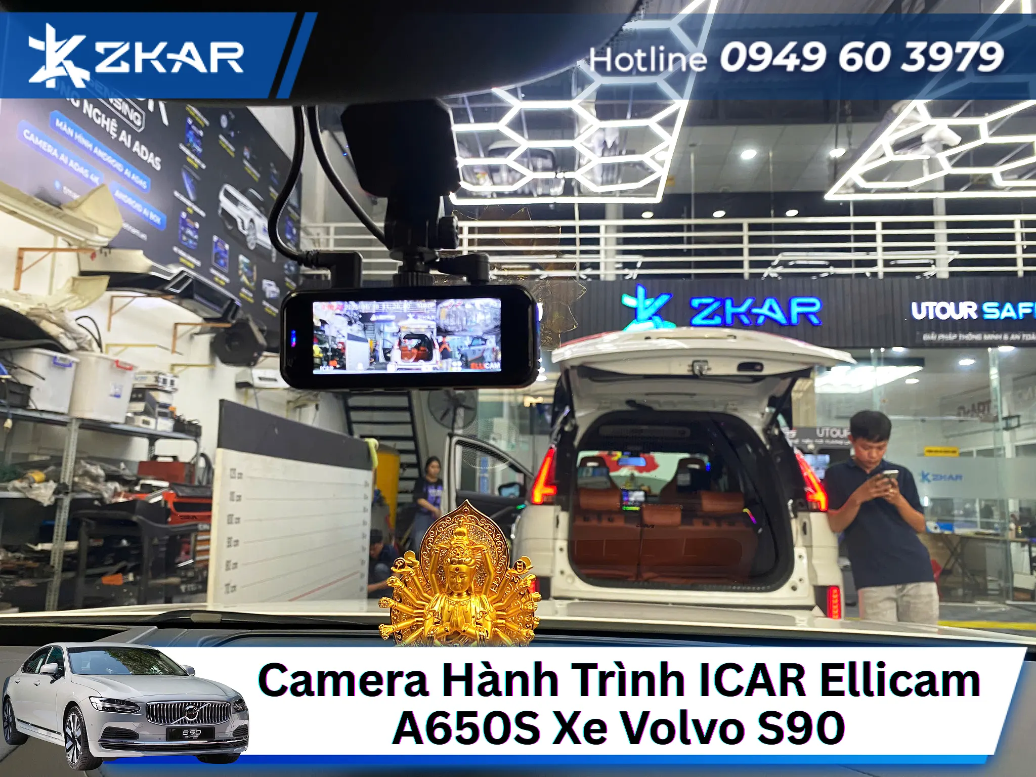 Địa Chỉ Lắp Camera Hành Trình ICAR A650S Xe Volvo S90 Uy Tín Tại TP.HCM
